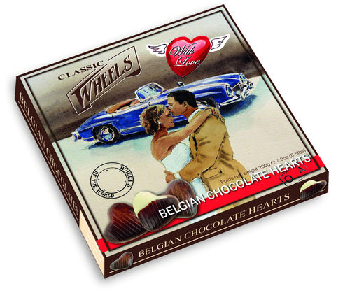 Classic Wheels Chocolate Hearts, 12 Packungen zu je 200g