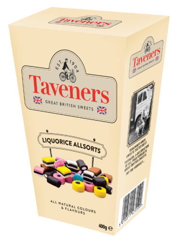 Taveners Liquorice Allsorts, 12 Boxen zu 400g